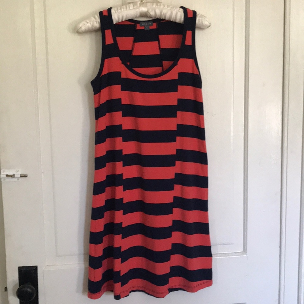 Black & orange striped sundress